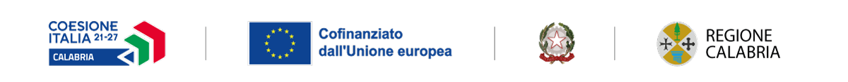 PR Calabria FESR FSE+ 2021-2027 - Cofinanziato dall'Unione europea. Coesione Italia 21-27 Calabria, Repubblica Italiana e Regione Calabria.